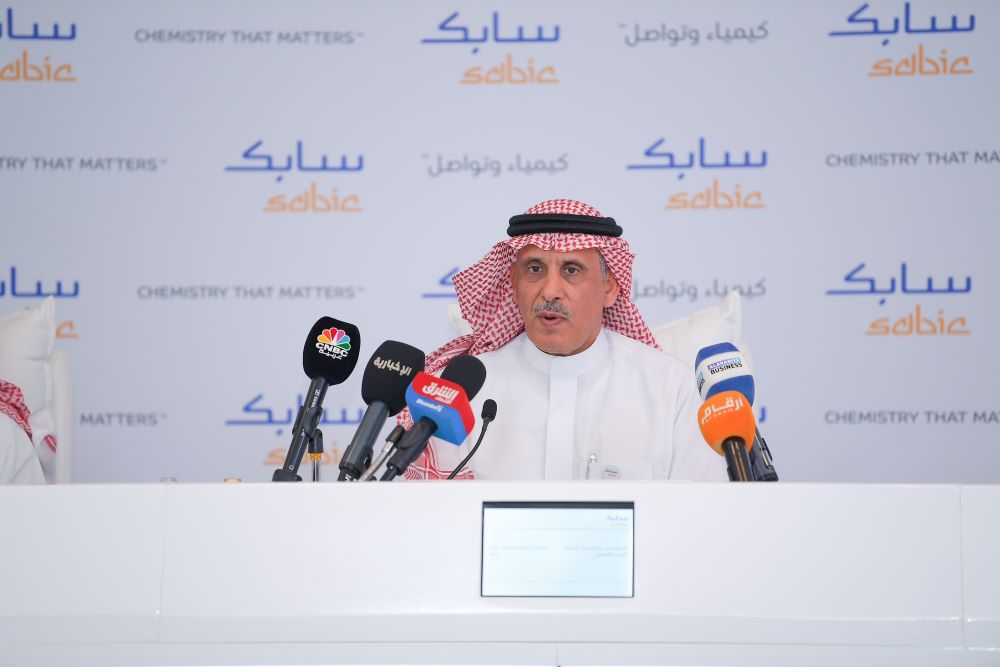 SABIC CEO, Abdulrahman Al-Fageeh, during the reception held with global business figures and policy makers.