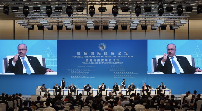 SABIC Vice Chairman and CEO Yousef Al-Benyan speaks at the Hongqiao International Economic and Trade Forum